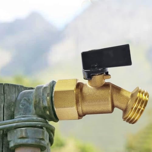 Uenede Brass Garden Hose Bibb Valve 34 NPT FIP Female Inlet to 34 GHT Male Outlet Faucets Spigot with Quarter Turn Ball Valve Pack of 2 - Image 3