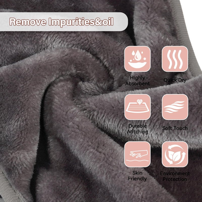 Nugilla Makeup Remover Cloths, 8 Packs Makeup Remover Towels Reusable Face Wash Cloth, Soft Microfiber Face Cloth for Women(Cool Grey) - Image 3