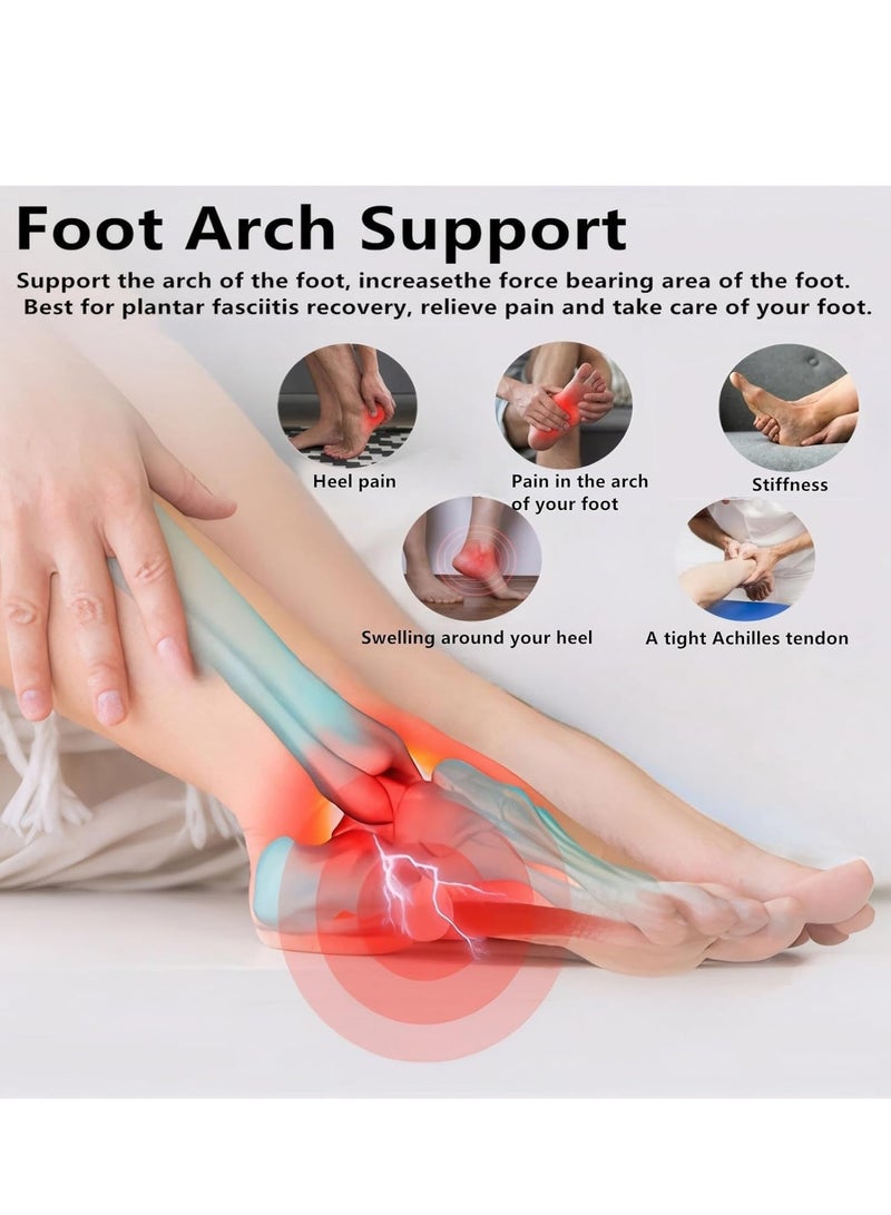 Upgraded Non Slip Arch Support Brace with Built In Orthotics Adjustable Bands and Gel Pads for Flat Feet Fallen Arches Unisex Skin Tone - Image 2