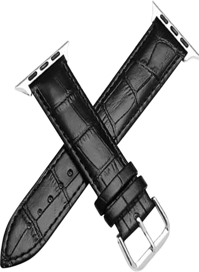 Next Next store Leather Band for Apple Watch 38mm / 40mm / 41mm, Crocodile Pattern Replacement Strap for Apple Watch Series 7 6 5 4 3 2 1 SE Men Women, Leather, by Next store