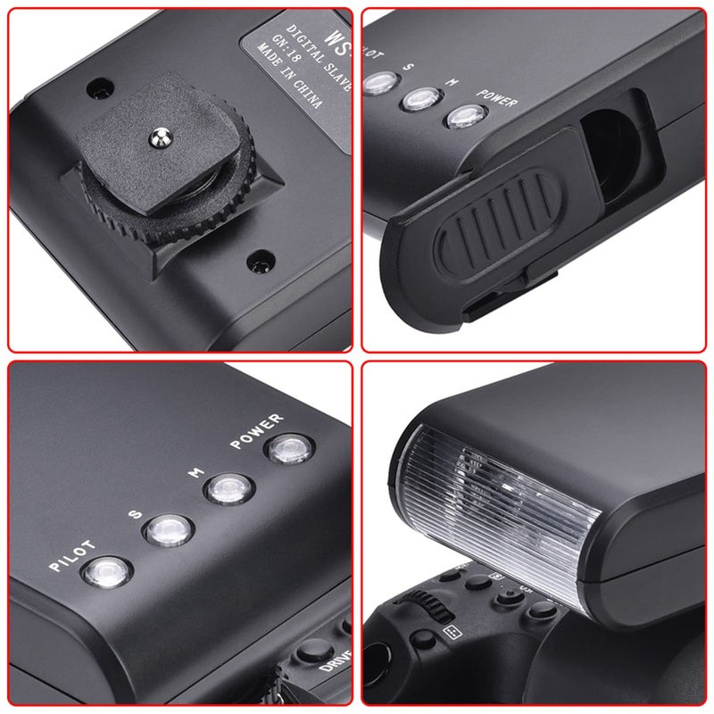 Pomya Mini Flashlight, Portable Digital On-Camera Flash Speedlite, Hot Shoe Mount Flashlight for DSLR Cameras - Image 5