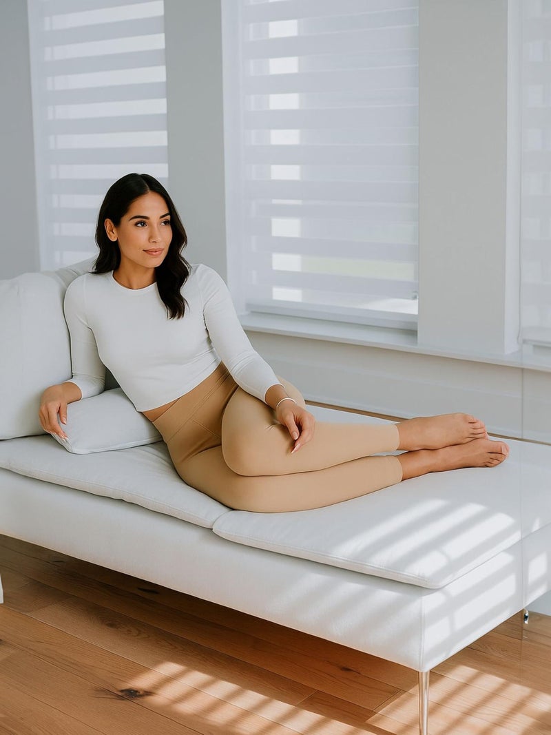 Conceited Leggings نسائية مبطنة بالفليس - مقاسات عادية وزيادة - قماش دافئ ممتاز بالعديد من الألوان - بيج نود - كبير - إكس كبير - Image 5