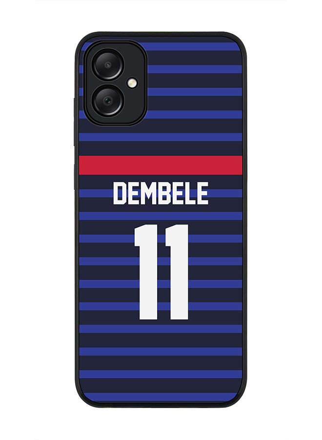 Stylizedd Rugged Black edge case for Samsung Galaxy A05, Slim fit Soft Case Flexible Thin Cover- Football Team-France, Player Name-Dembele - Image 1