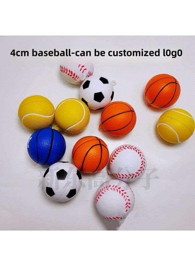 Polyurethane PU Foam Glossy Ball 4.0 5.0 6.3 7 9cm Glossy Ball Rugby Baseball Football Basketball-Color:Baseball 4.0cm (6g) - Image 1