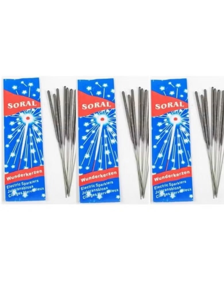 SORAL Spark Stars Night (30 Sticks 3 Boxes 10 Sticks Each Box) Spark Candles