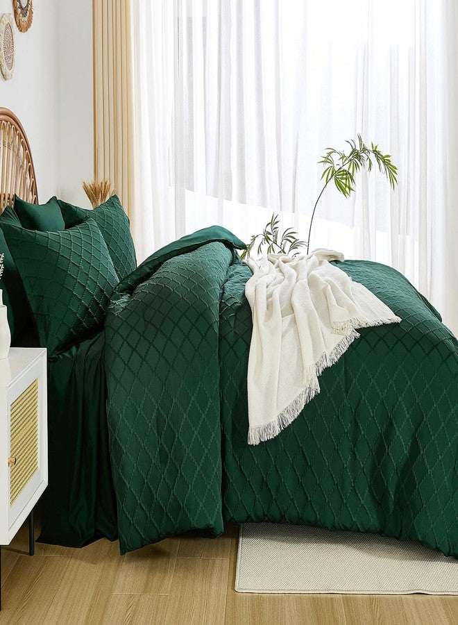 Yiran Emerald Green Comforter Set Queen Size, 7 Piece Jacquard Tufted Bed in a Bag Queen, Summer Soft Microfiber Complete Bedding Set with Sheets for All Season - Image 5
