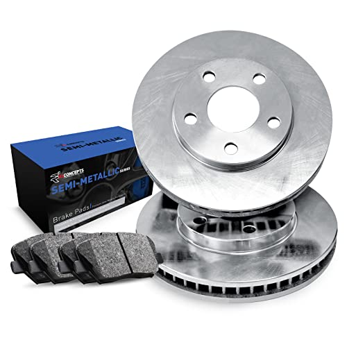 R1 Concepts Rear Brakes and Rotors Kit Rear Brake Pads Brake Rotors and Pads Semi Metallic Brake Pads and Rotors fits 20092010 Pontiac Vibe 20092013 Toyota Matrix - Image 1