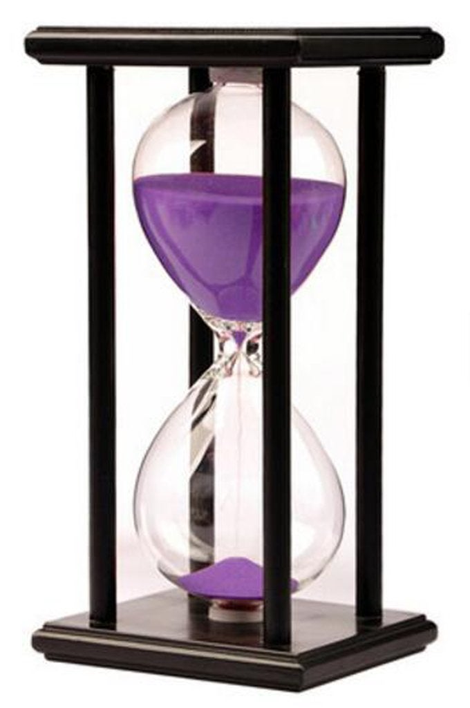 Lodunsyr 60 Minutes Hourglass Sandglass Timer Sand Timer Clock 60 Min with Wooden Frame Home Decoration Office Ornament Wooden Frame Kitchen Timer Purple 1 Hour