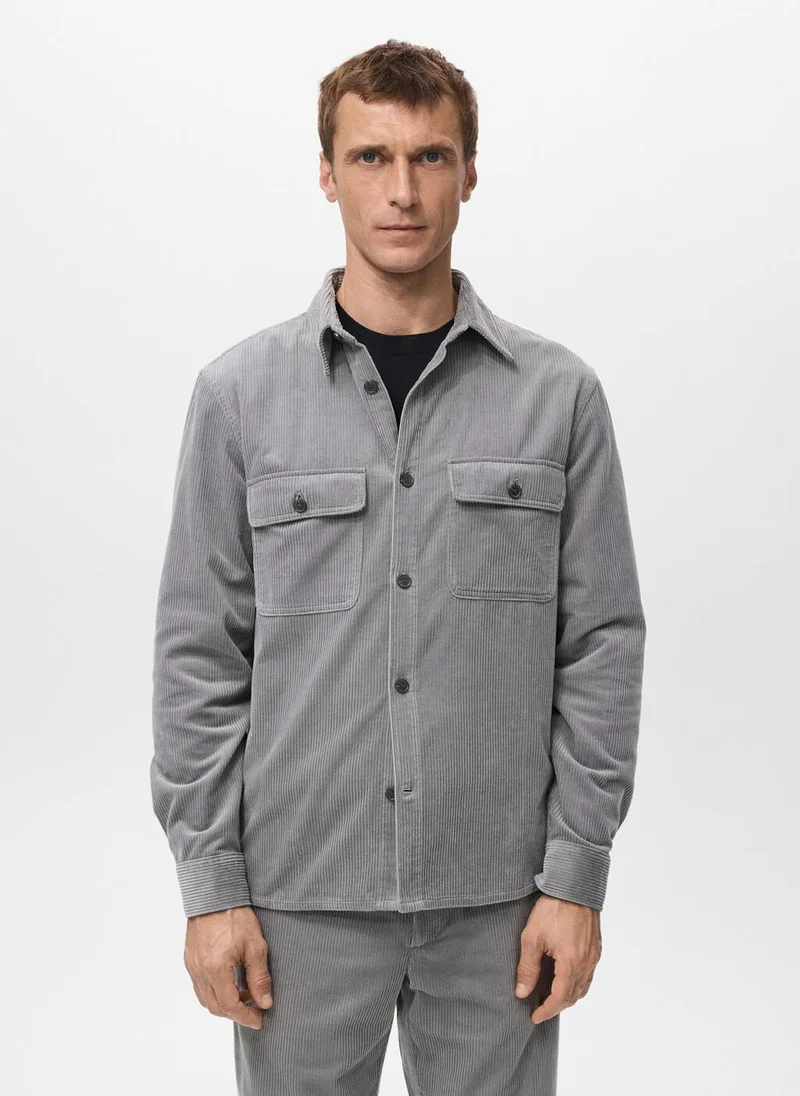 Corduroy overshirt with pockets
