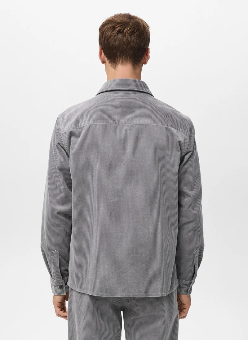 Mango Man Corduroy overshirt with pockets