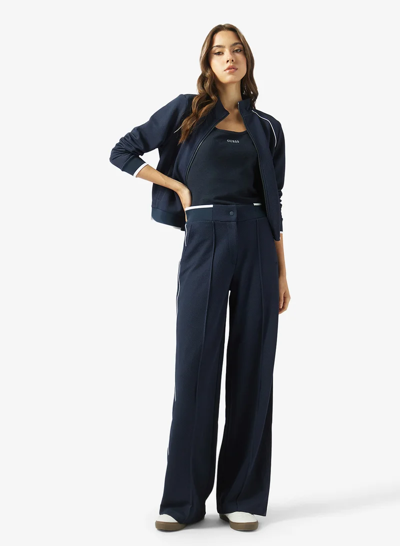 جس بنطلون بخصر مرتفع وقصة منتظمة