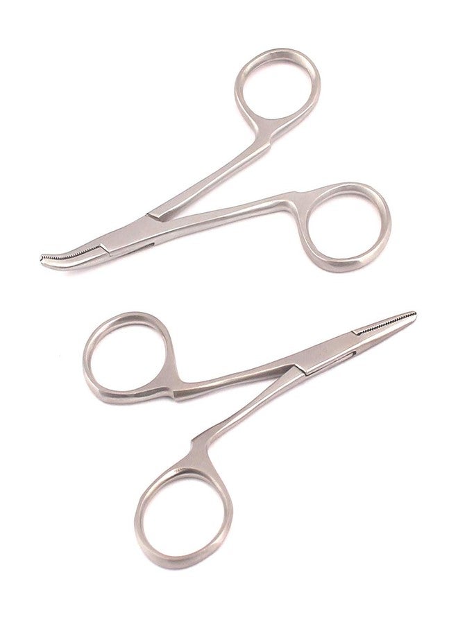 GS Online Set of 2 Mini Non-Locking Hemostat Straight & Curved for Ear Care by G.S Online Store - Image 1