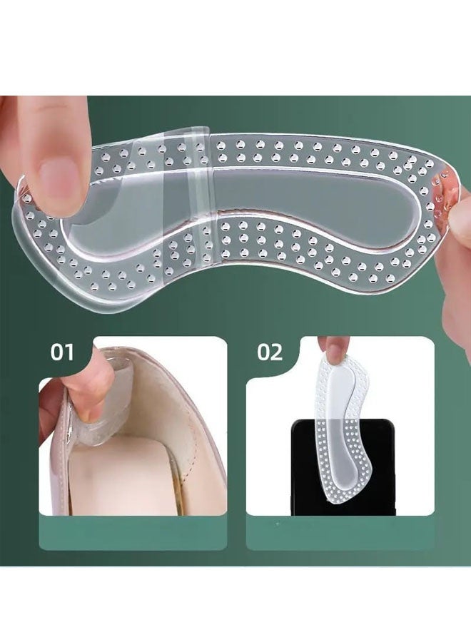 زوجان من مثبتات الكعب للأحذية الفضفاضة، وسائد حشو جل لتوفير ملاءمة محكمة، وسادات كعب للرجال والنساء، تمنع انزلاق الكعب والتقرحات، حشوات شفافة - Image 3