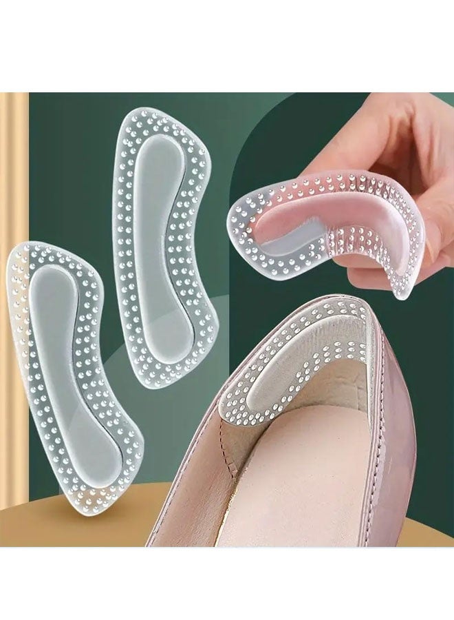 زوجان من مثبتات الكعب للأحذية الفضفاضة، وسائد حشو جل لتوفير ملاءمة محكمة، وسادات كعب للرجال والنساء، تمنع انزلاق الكعب والتقرحات، حشوات شفافة - Image 4