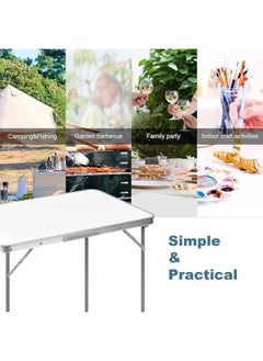 MOMENT Folding Picnic Table, 80 * 60Cm Aluminum Table, Portable Lightweight Table For Outdoor Camping, Hiking And Picnic Utility Folding Table For Outdoor Camping Dining Bbq Party  - Image 5