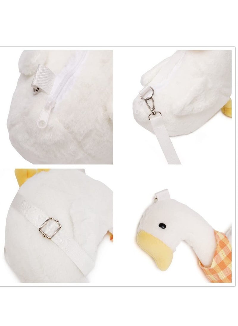 Generic Kawaii Plush Duck Crossbody Bag for Girls & Women, Soft Cartoon Coin Purse, Cute Animal Shoulder Bag, Adorable White Plush Handbag for Everyday Use  - Image 4