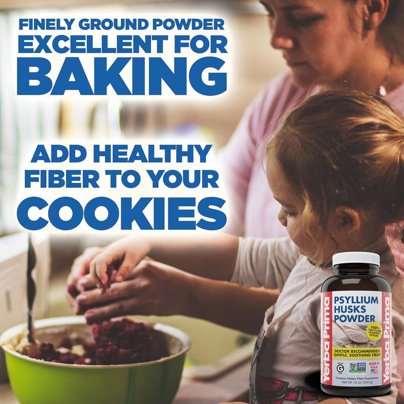 Yerba Prima Psyllium Husks Powder - 12 Ounce Bottles, 3 Pack - Premium Dietary Fiber Supplement - Image 3