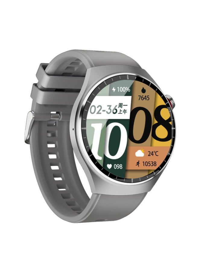 Oteeto watch 4 pro Smartwatch with Full Round AMOLED Display, High Brightness Supports Calls, Notifications and Bluetooth, Smart Health Monitoring, Long Battery, Elegant Design, Compatible with Android and iPhone – Silver - Image 2