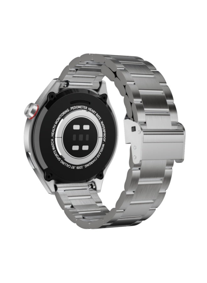 Oteeto watch 4 pro Smartwatch with Full Round AMOLED Display, High Brightness Supports Calls, Notifications and Bluetooth, Smart Health Monitoring, Long Battery, Elegant Design, Compatible with Android and iPhone – Silver - Image 4