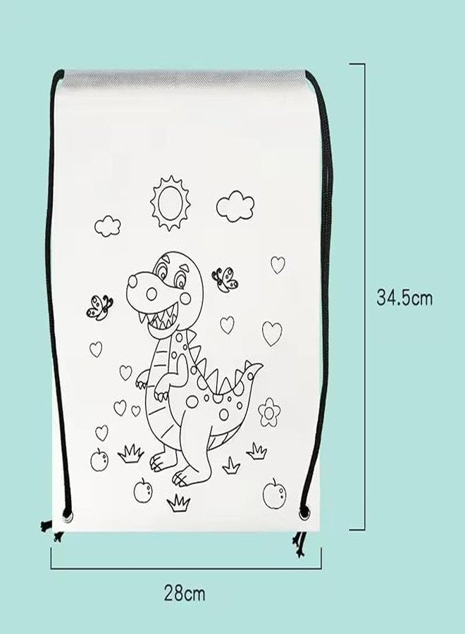 Brijsun Innovations Diy Reusable Cute Print Drawstring Backpack Sack Bags For Kids Birthday Return/Party Favour Gift Bag For Kids (Pack Of 6 Bags) - Image 5