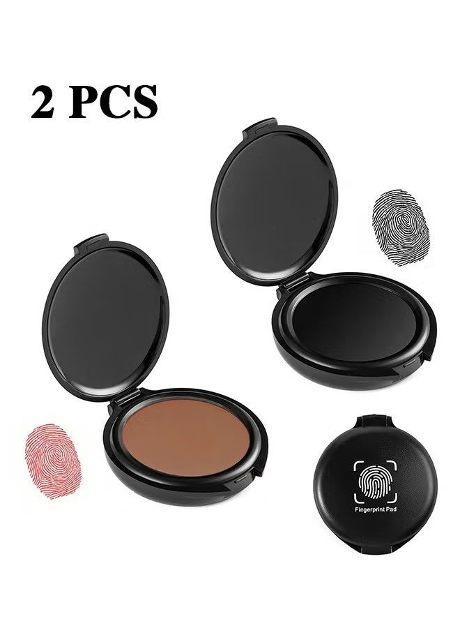 Fingerprint Ink Pads, Thumbprint Ink Pad for Notary Supplies Identification Security Id Fingerprint Cards Fingerprint Black and Red, Without Fading for Office Workers and Business Owners(2 Pack) - Image 1