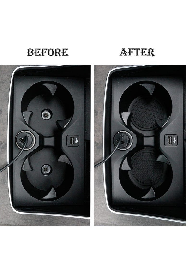 Generic 4 Pcs Car Cup Holder Coaster, Non-Slip Cup Holders Embedded in Ornaments Coaster, Car Interior Accessories, Black  - Image 3