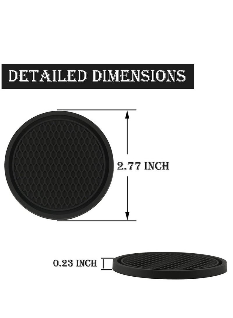Generic 4 Pcs Car Cup Holder Coaster, Non-Slip Cup Holders Embedded in Ornaments Coaster, Car Interior Accessories, Black  - Image 4
