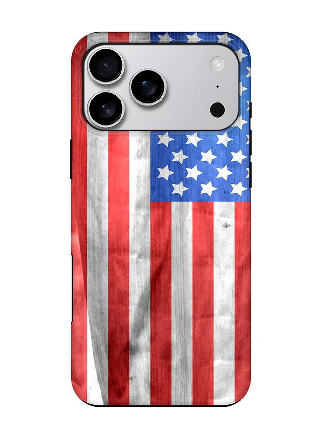 Stylizedd Tough Pro Magnetic Case for iPhone 17 Pro Max, Dual Layer hybrid PC + TPU Mobile Cover Matte - USA Grunge Flag