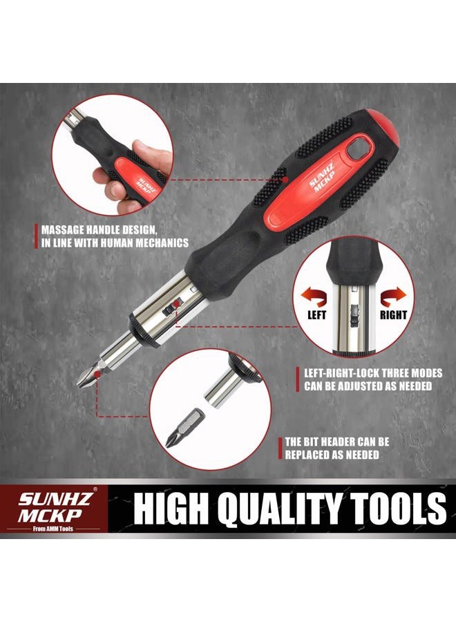 SUNHZ MCKP 124-Piece Magnetic Screwdriver set, Includes Slotted, Phillips, Pozidriv, Hex, Torx and Precision Screwdriver, ratcheting screwdriver and nut drivers With Storage rack - Image 3