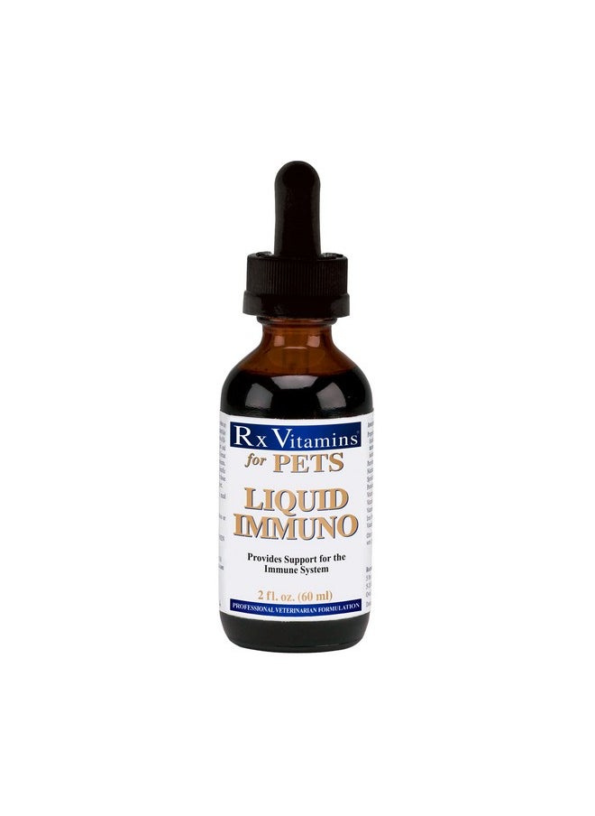 Rx Vitamins Rx Vitamins Liquid Immuno Dog & Cat Immune Support - Reishi Mushroom Plus L-Lysine for Cats - Dog Immunity Booster Supplement - Bacon Flavor - 2 oz.  - Image 1