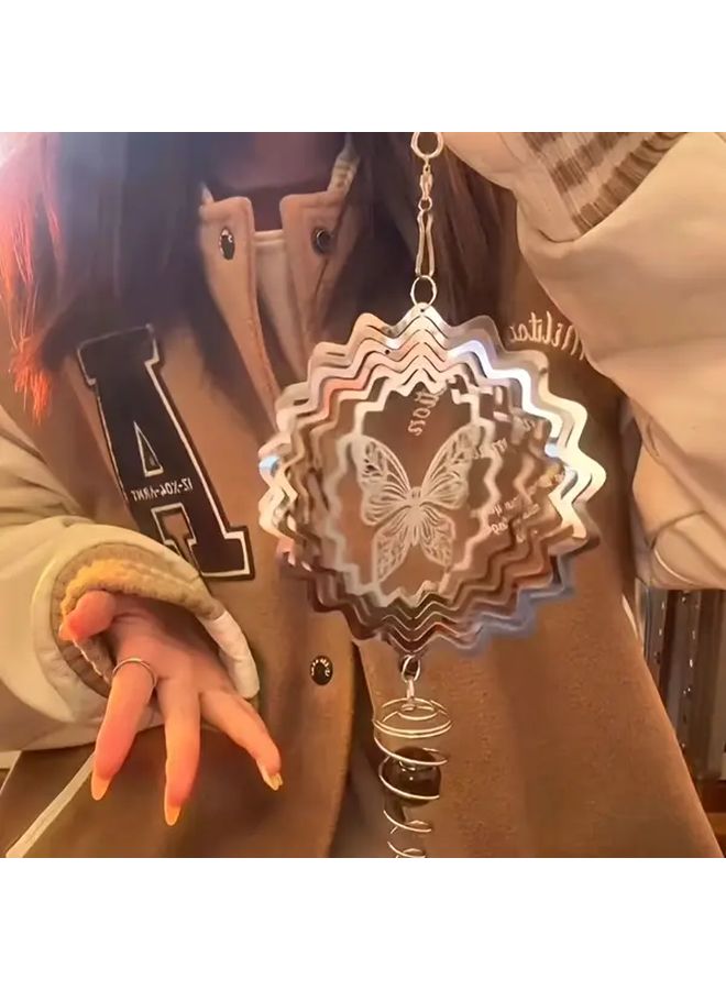 Butterfly Wind Spinner 3D Stainless Steel Reflective Outdoor Garden Decor - Image 5