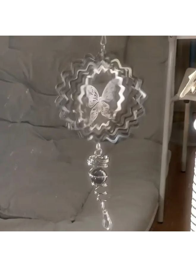 Butterfly Wind Spinner 3D Stainless Steel Reflective Outdoor Garden Decor - Image 3
