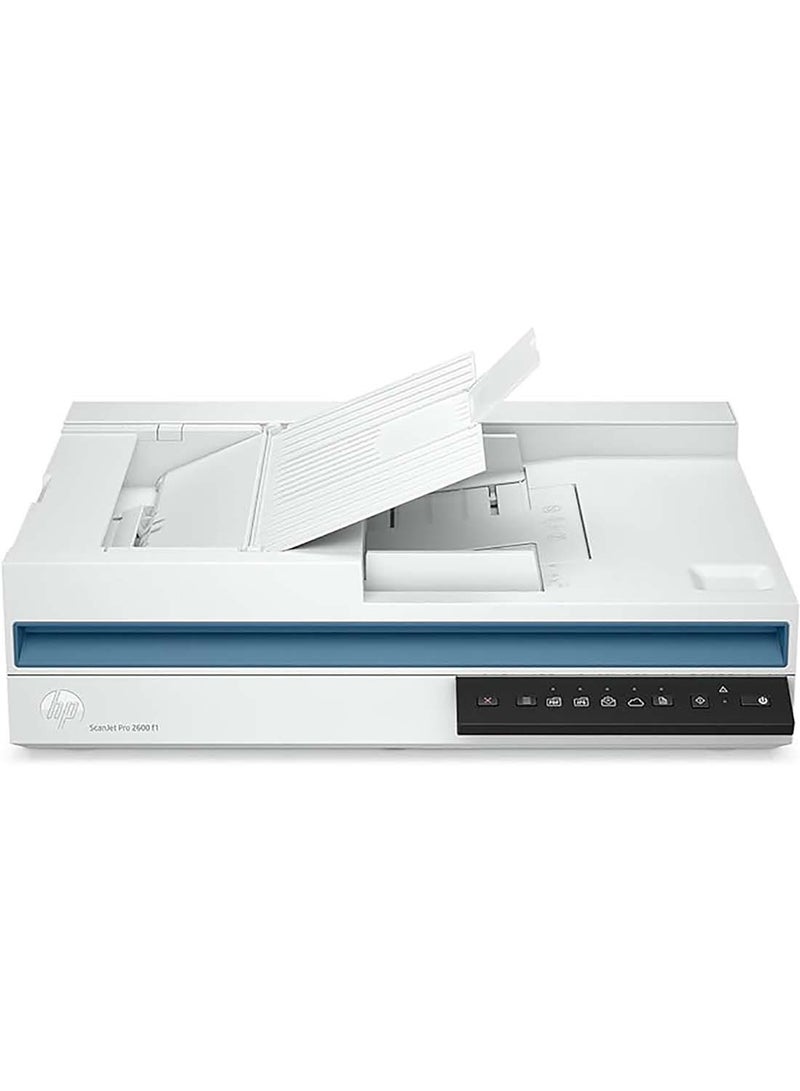 HP ScanJet Pro 2600 f1, Fast 2-Sided scanning and auto Document Feeder (20G05A) White - Image 1