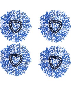 استبدال رؤوس الممسحة الدوارة المتوافقة مع ممسحة دوارة سهلة الحركة ونظام دلو من Vileda / O-cedar، O - استبدال رأس ممسحة الغبار Ceda لتنظيف الأرضيات، شكل مثلث (عبوة من 4 قطع) (أزرق)