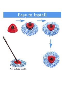 Zalcoon Spin Mop Heads Replacement Compatible with Vileda / O-cedar Easy Wring Spin Mop & Bucket System, O - Ceda Dust Mop Head Replacement for Floor Cleaning, Triangle Shape (Pack of 4 Pieces) (Blue)  - Image 5