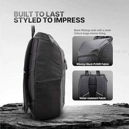 acer Predator 17 Inch Gaming Backpack | Fits Up to 17” Laptops | 22L | PUWR Ribstop Fabric | Anti-Theft Pocket | Heavy-Duty DLX Zippers | Rain Cover | Ergonomic Padded Straps | Black & Beige Interior - Image 3