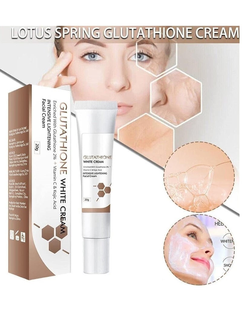 Lanthome - Glutathione White Cream Facial Dark Spots Remover 2% Glutathione Face Cream Whitening Moisturizing Facial Cream Face Moisturizer Facial Skin Care Cream Intensive Lightening Facial Cream 20g - Image 1