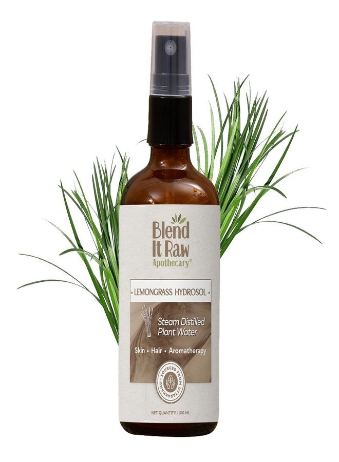 Blend it Raw Apothecary Lemongrass Hydrosol for oily Skin and Scalp | Steam Distilled | Refreshing facial toner and Body mist | 100ml - Image 1