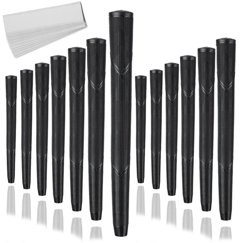 قبضات جولف كرمى لالتهاب المفاصل سوداء 332 بحجم كبير 13 حزمة مع 13 شريط لاصق لقبضات الجولف