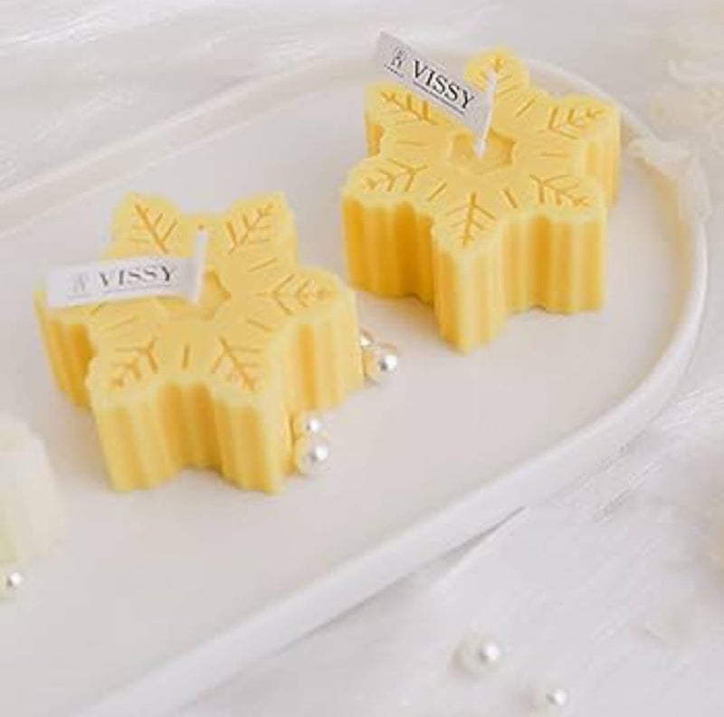 Decorative Snowflake Candle Orange and White Gradient Holiday Winter Theme  - Image 2