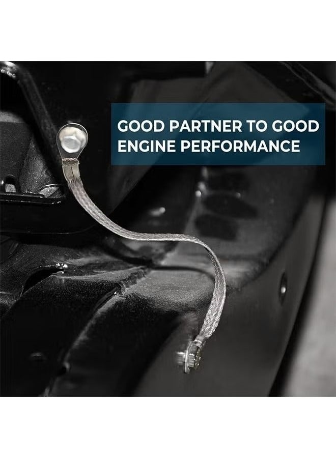 Unewshi 5PCS Ground Straps Automotive,10In 13In 220V Metal Flat Braided Vehicle Ground Straps Accessories,Universal Flat Braided Copper Ground Strap Professional Vehicle Grounding Cable Straps with Terminals Plugs Tinplate Silver Color Automotive Engine Copper Ground Strap for Most Cars - Image 5