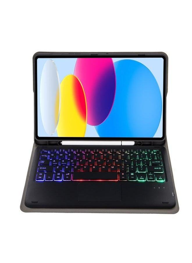 Generic - For Samsung TabS9FE11 Inch 2023 Protective Cover Wonderful Control Magnetic Suction Colorful Backlit Bluetooth Keyboard Soft Shell-Color:Dark Blue-Touch (Backlit)-Product Type:Samsung A8 10.5 X205/X200 Universal - Image 1
