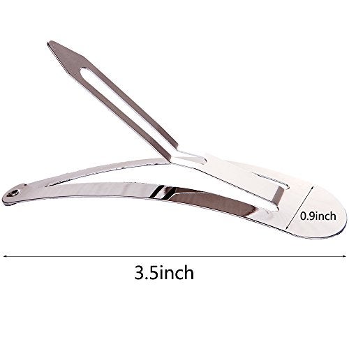 LONEEDY Pack of 10 Large Metal Stoving Varnish Hair Snap Clips,3.5 inch Long No-slip Hair Clips Barrettes For Women and Girls (Black) - Image 3