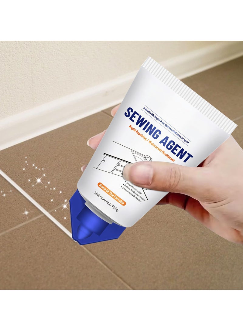 Tile Grout Paint, Cement Crack Filler, Grout Sealer for Shower Tile, Floor Tile, and More - Complete Solution for Filling Cracks and Gaps in Tile Surfaces, Easy and Safe to Use,White - Image 1