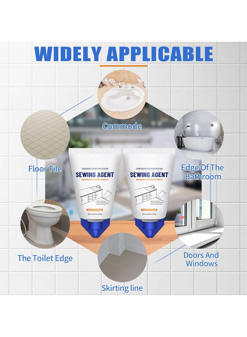 Tile Grout Paint, Cement Crack Filler, Grout Sealer for Shower Tile, Floor Tile, and More - Complete Solution for Filling Cracks and Gaps in Tile Surfaces, Easy and Safe to Use,White - Image 2