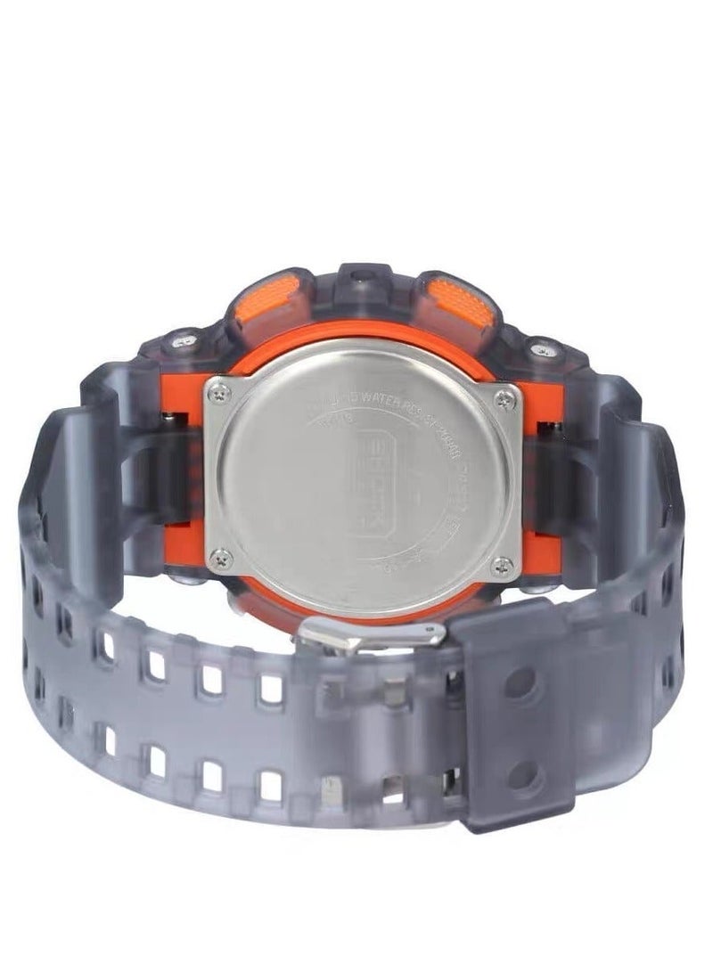 كاسيو ساعة كاسيو G-SHOCK الجديدة بالرزين الشفاف الرمادي والبرتقالي، إضاءة LED، ساعة رياضية مقاومة للصدمات GA-110LS-1A - Image 4