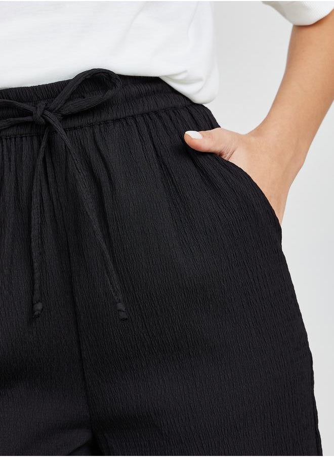 Styli - Textured Wide Leg Pants with Side Pocket - Image 1