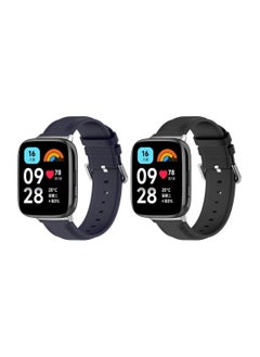 Anmi 2 PCS Replacement Strap compatible with Redmi Watch3 active/Redmi Watch3 Lite(Black/Dark Blue)  - Image 1