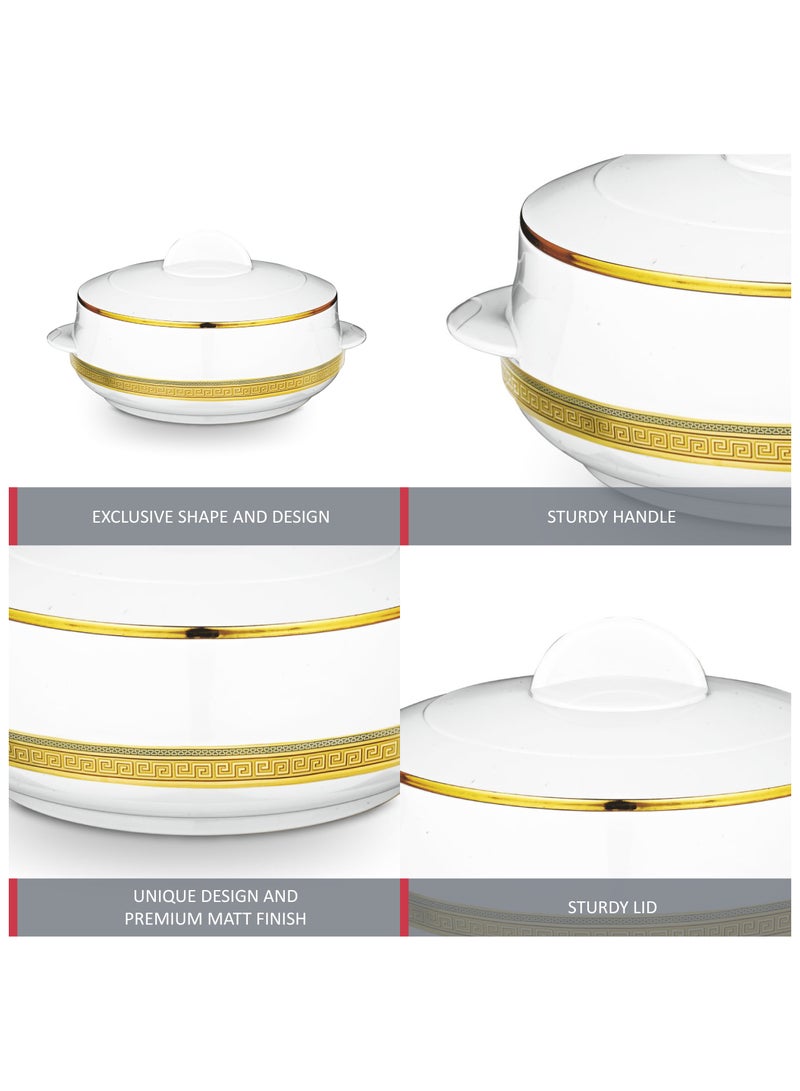 Asian 3500ML Stainless Steel Insulated Casserole in White and Gold Premium Matte Finish for Serving Hot Food Thermal Warmer Pot with Sturdy Lid - Image 2