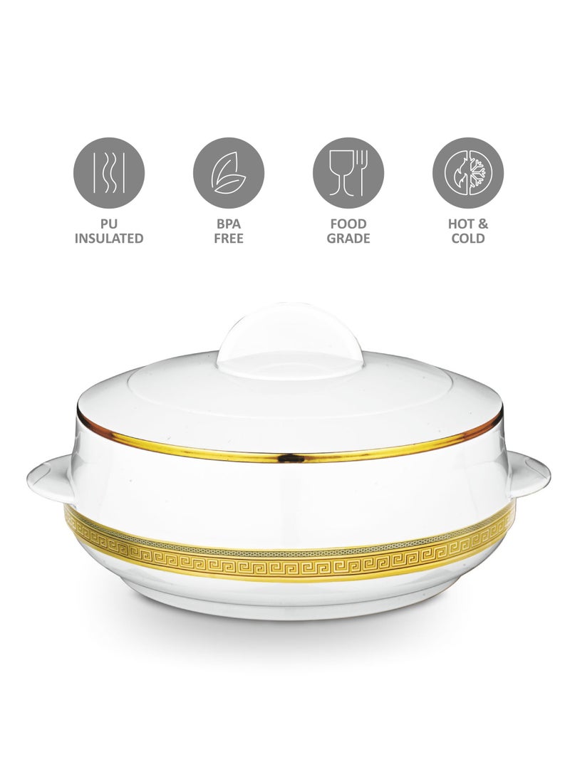 Asian 3500ML Stainless Steel Insulated Casserole in White and Gold Premium Matte Finish for Serving Hot Food Thermal Warmer Pot with Sturdy Lid - Image 4